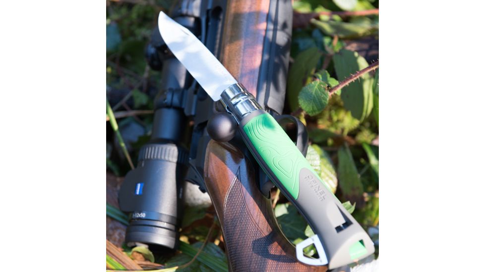 Opinel Explore Folding Knife No.12, 3.98in, w/ Virobloc, 12C27 Sandvik SS, Green, 001899