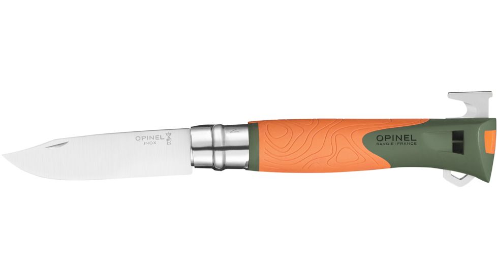 Opinel Explore Folding Knife No.12, 3.98in, w/ Virobloc, 12C27 Sandvik SS, Orange, 001974