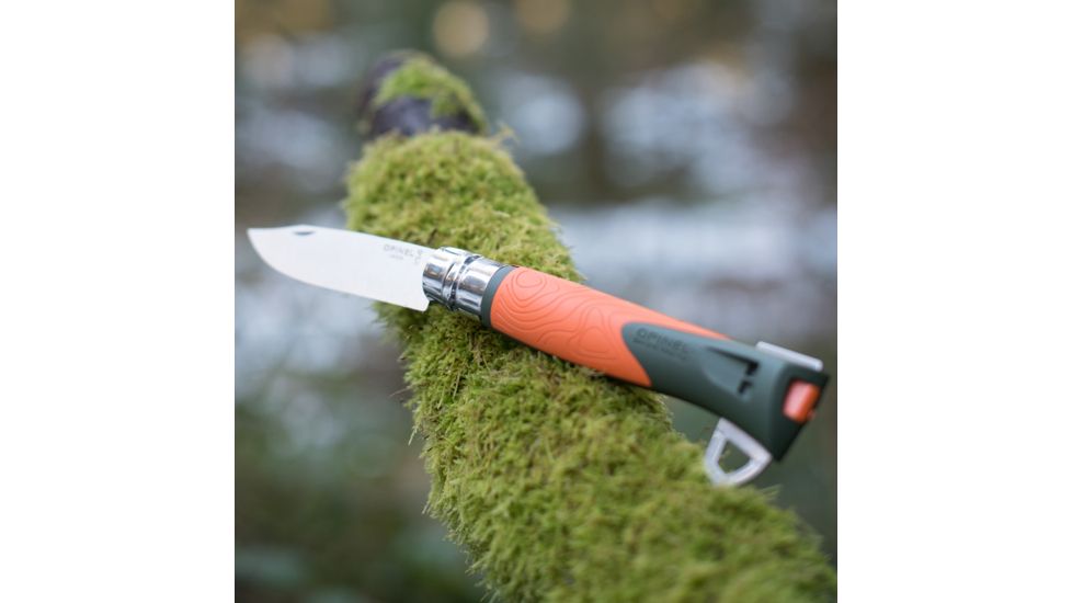 Opinel Explore Folding Knife No.12, 3.98in, w/ Virobloc, 12C27 Sandvik SS, Orange, 001974