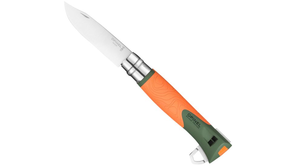 Opinel Explore Folding Knive Num.12, 3.98in, w/ Virobloc, 12C27 Sandvik SS, Orange, 001974