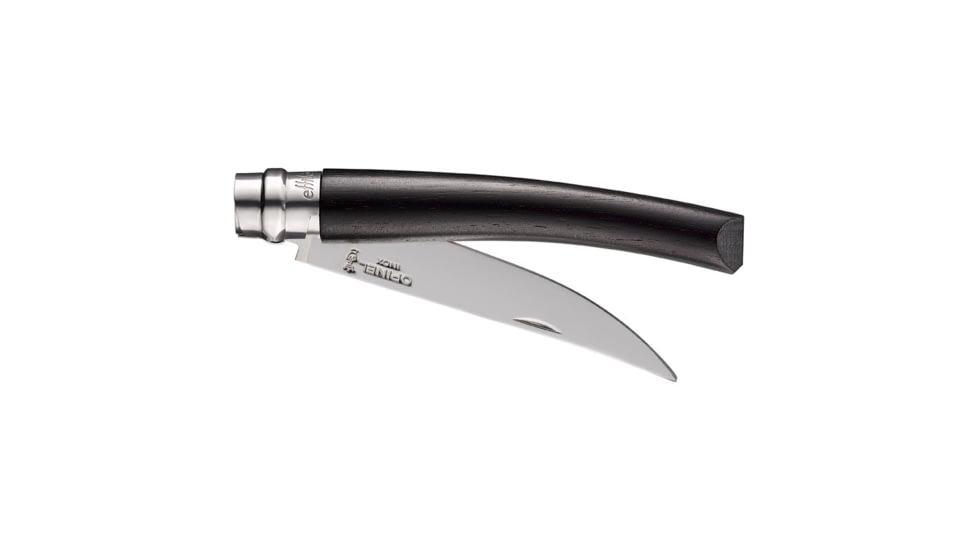 Opinel No.10 Effile Folding Knife, 4in, Stainless Steel/Sandvik 12C27, Plain, Wood, Ebony, 2566