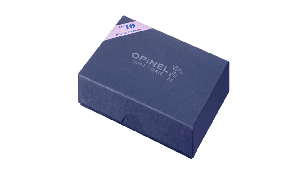 Opinel No.10 Effile Folding Knife, 4in, Stainless Steel/Sandvik 12C27, Plain, Wood, Ebony, 2566