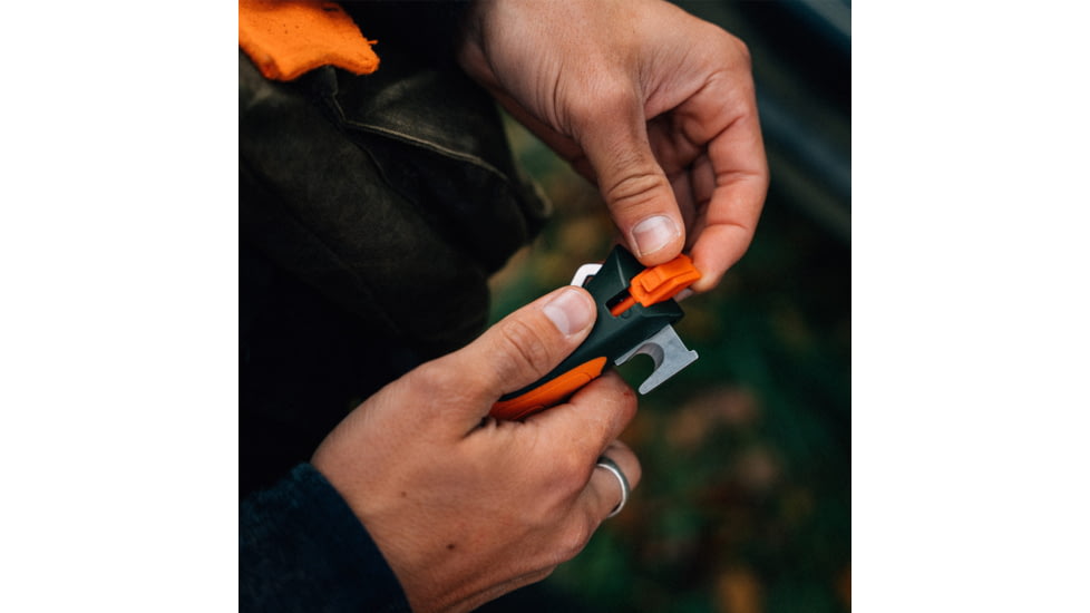 Opinel No.12 Explore Folding Knife w/Tick Remover, 4in, Stainless Steel/Sandvik 12C27, Plain, Green, Polymer, 2489