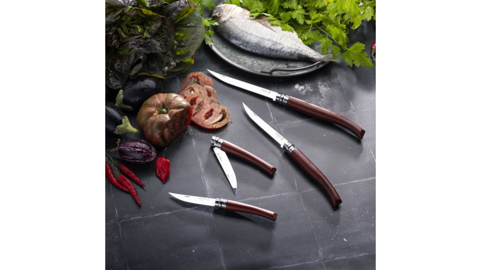 Opinel No.15 Effile Folding Knife, 5.9in, Stainless Steel/Sandvik 12C27, Plain, Wood, Padouk Wood, 2557