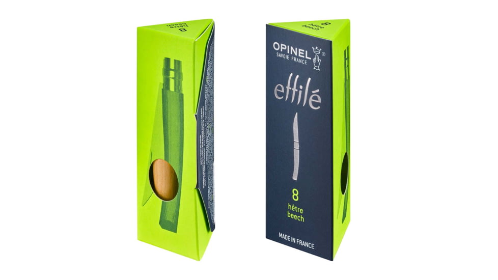 Opinel No.15 Effile Folding Knife, 5.9in, Stainless Steel/Sandvik 12C27, Plain, Wood, Beech Wood, 2561