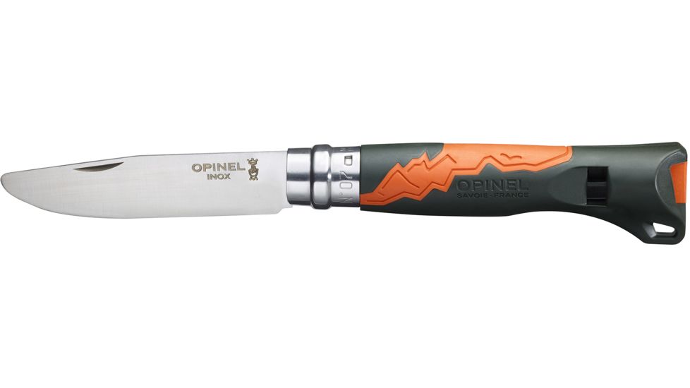 Opinel Outdoor Junior Folding Knife No.7, 3in, 12C27 Sandvik SS, Orange, 002151