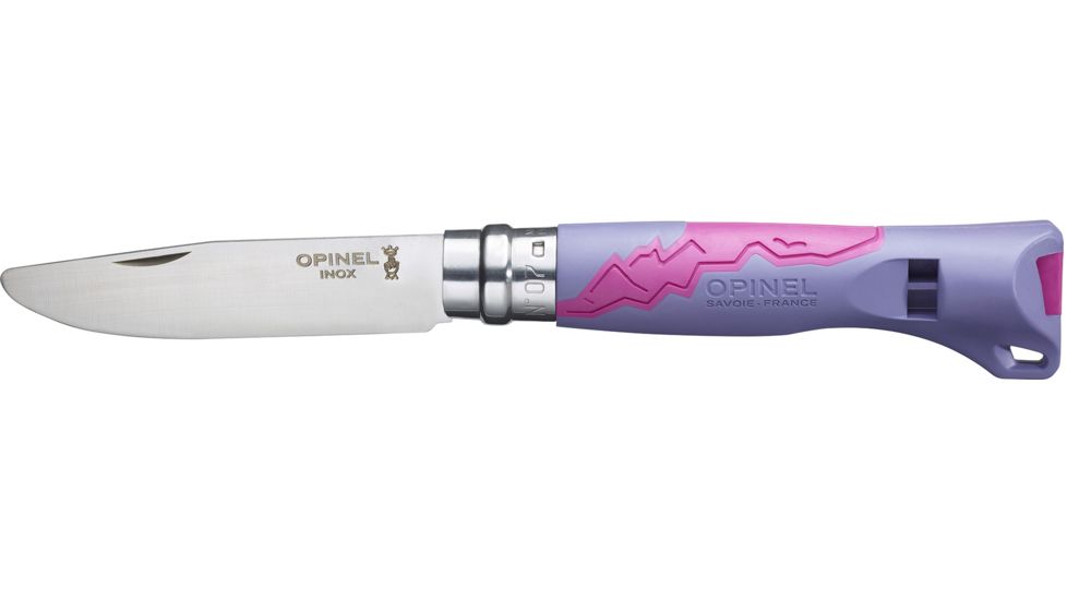 Opinel Outdoor Junior Folding Knife No.7, 3in, 12C27 Sandvik SS, Purple, 002152