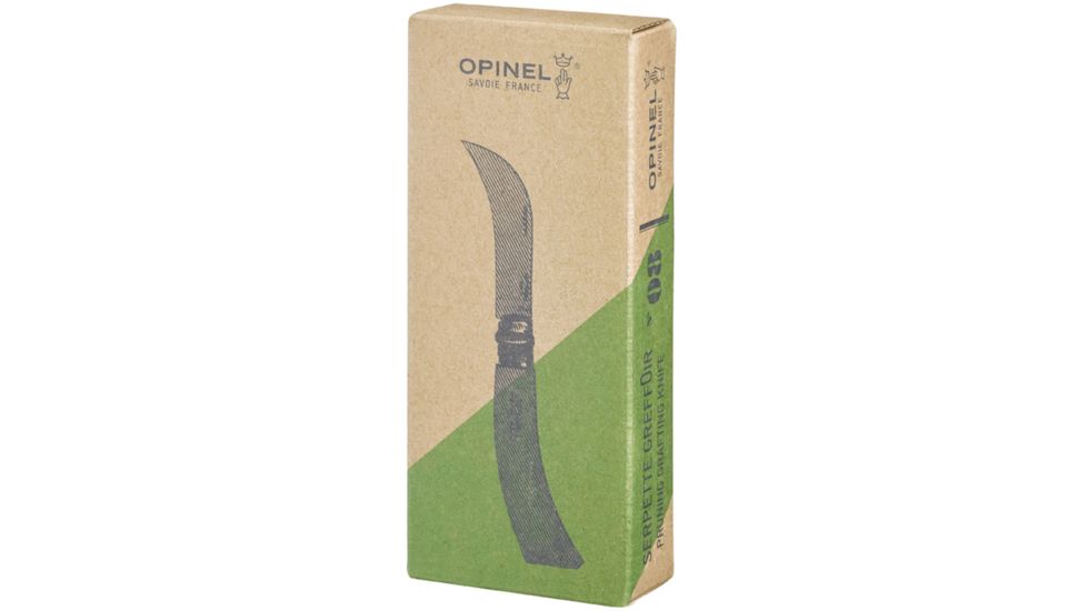 Opinel Pruning Folding Knife No.8, 4.25in., 12C27 Sandvik SS, Beechwood Handle, Wood, 113140