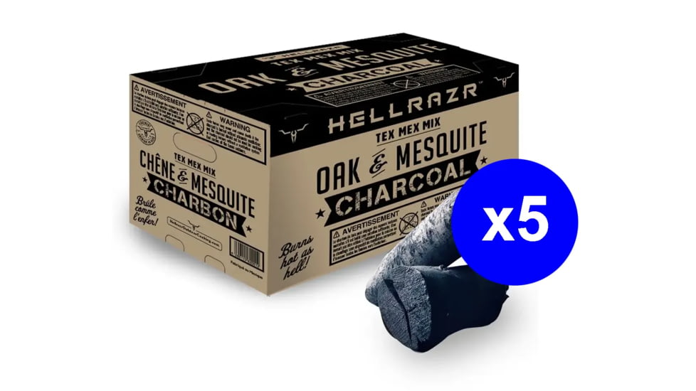 OPMOD HellRazr Tex Mex Mix Oak/Mesquite Charcoal, 20 lbs, Box - 5 PACK