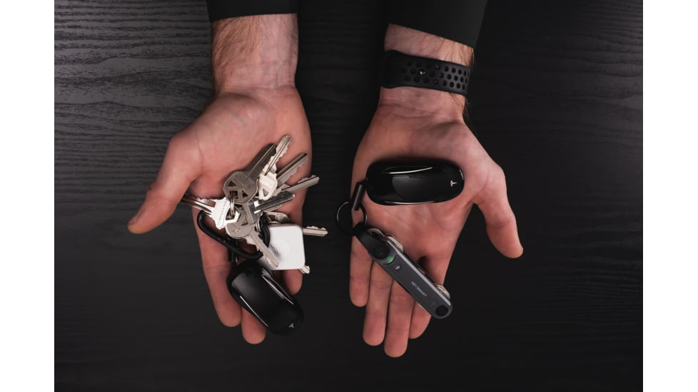 OpticsPlanet Exclusive KeySmart Max Smart Location Tracking Key Holder, Custom, Steel Gray, KS421-C-OP-STL