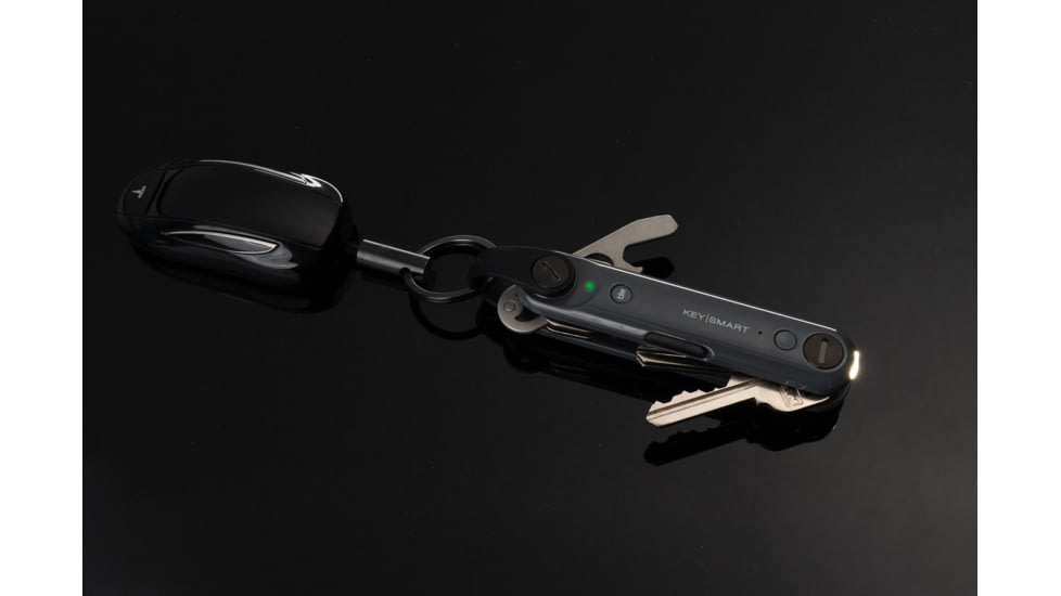 OpticsPlanet Exclusive KeySmart Max Smart Location Tracking Key Holder, Custom, Steel Gray, KS421-C-OP-STL