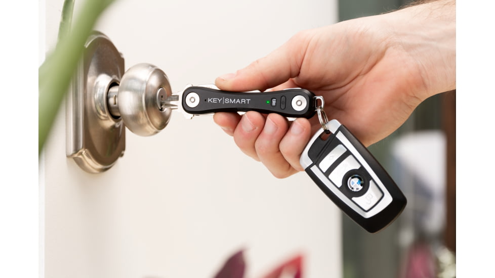 OpticsPlanet Exclusive KeySmart Pro w/Tile Smart LocationKey Holder, Custom, Black, KS411-C-OP-BLK