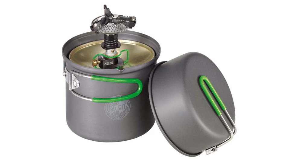 Optimus Crux Weekend Cook System w/Black Canister Stand, Black, 8021119