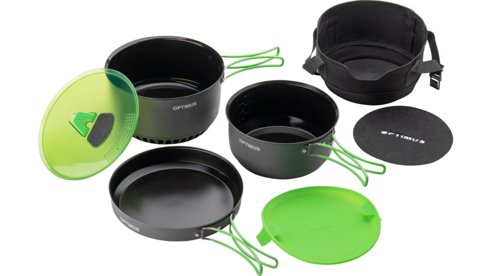 Optimus Terra Camp 4 Pot Set, Grey/Green, 8020677
