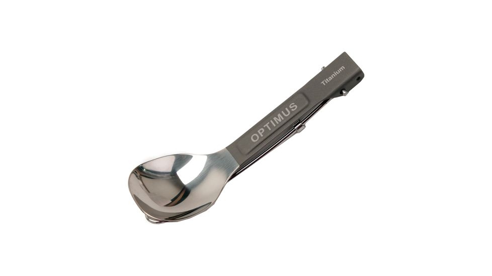 Optimus Titanium Folding Long Spoon, Open - 8.7inx1.5in, Folded - 4.7inx1.5in 191063