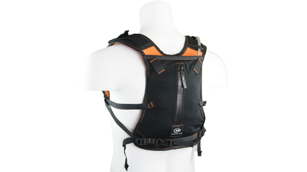 Orange Mud Endurance Running Vest-Orange-With trekking pole accessory