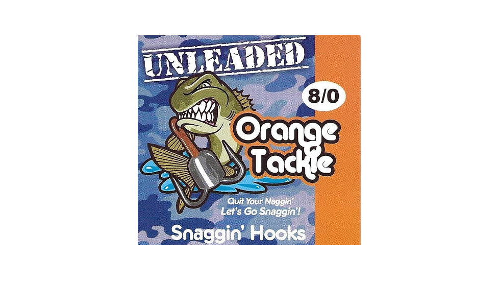 Orange Tackle Unweighted Treble Hook, Size 8/0, 8/0 UNLEADED