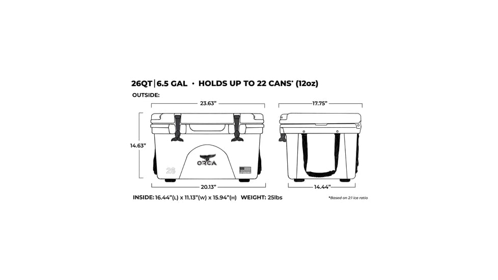 Orca Cooler - 26 QT, Light Blue, ORCLB026