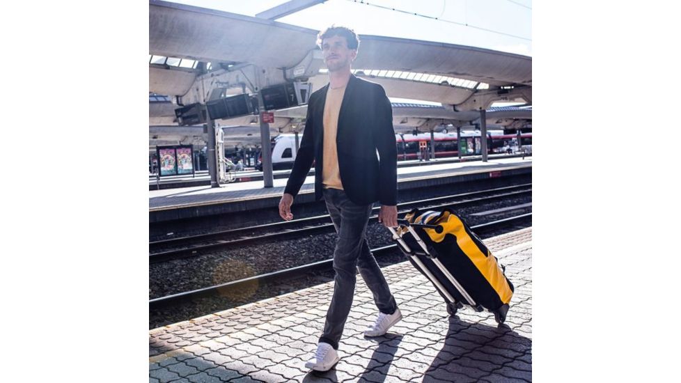 Ortlieb Duffle RG w/ Telescopic Handle, 85L, Sunyellow/Black, Sun Yellow/Black, PVC / Nylon, 5 Year MFG Warranty, ORT-39413