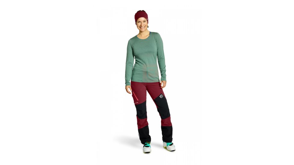 Ortovox 185 Merino Logo LS - Womens, Green Forest, Medium, 8302500003