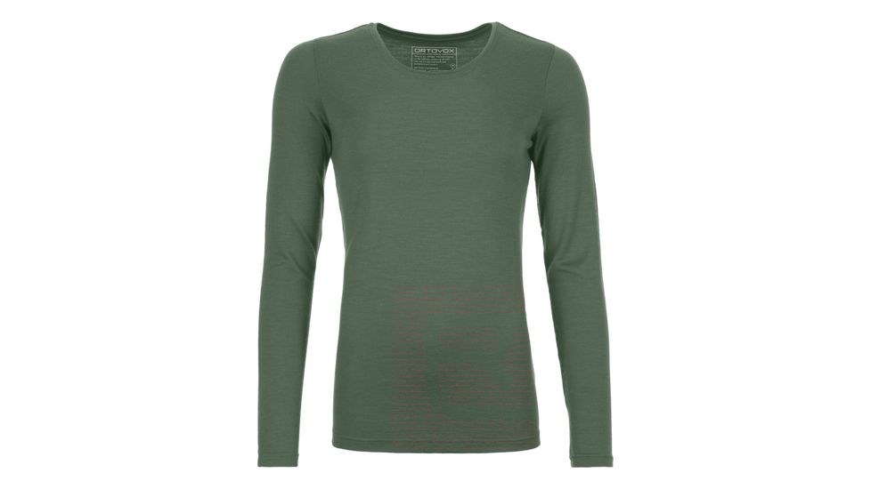 Ortovox 185 Merino Logo LS - Womens, Green Forest, Medium, 8302500003