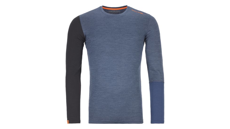 Ortovox 185 RockNWool Long Sleeve - Mens, Night Blue Blend, Large, 8411100048-52501-L