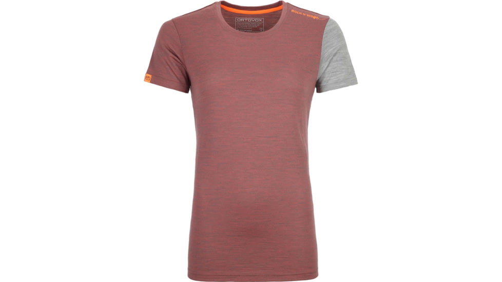 Ortovox 185 RockNWool Short Sleeve - Womens, Blush Blend, Small, 8414100052