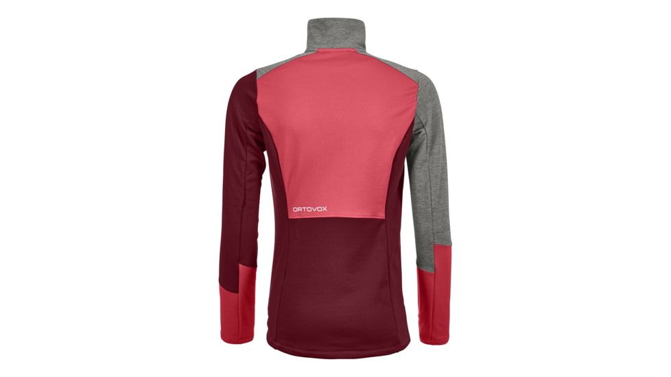 Ortovox Fleece Light Zip Neck - Womens, Hot Coral, Medium, 8708700013