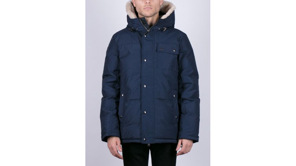 OSC Cross Lasalle Hooded Hip-Length Parka w/ Shearling Trim - Mens, Dove Blue, Large, M02CX-Dove Blue-L