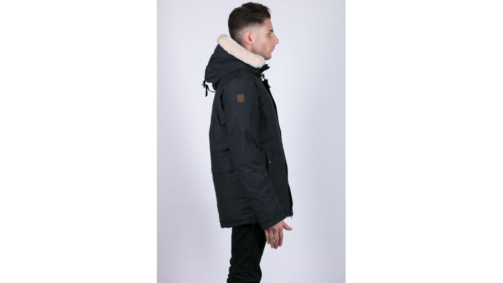 OSC Cross Lasalle Hooded Hip-Length Parka w/ Shearling Trim - Mens, Midnight Black, Small, M02CX-Midnight Black-S