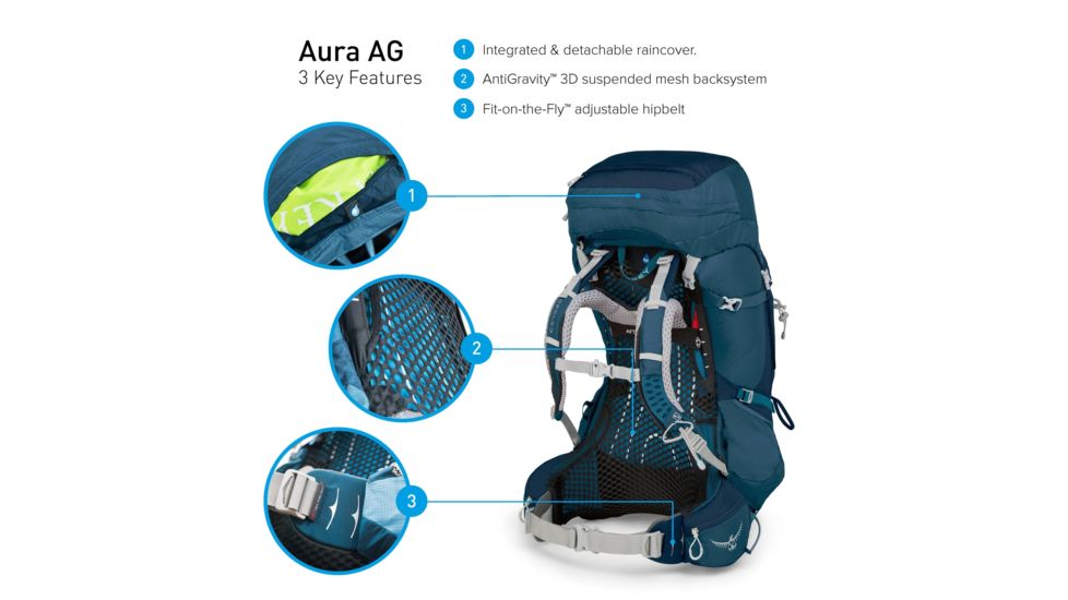 Osprey Aura AG 65 Pack - Women's, Challenger Blue, Medium, 10001445