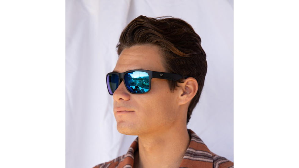 OTIS RAMBLER Sunglasses, Matte Black/Mirror Blue Polar, 58-16-129, 137-2101P