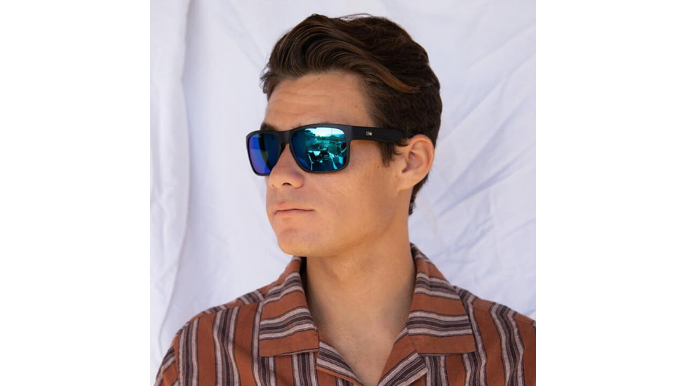 OTIS RAMBLER Sunglasses, Matte Black/Mirror Blue Polar, 58-16-129, 137-2101P