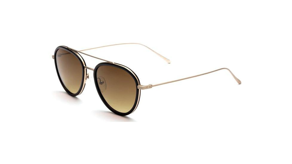 OTIS TEMPLIN Sunglasses, Black/Brushed Gold/Dark Brown Gradient, 53-18-145, 121-2001