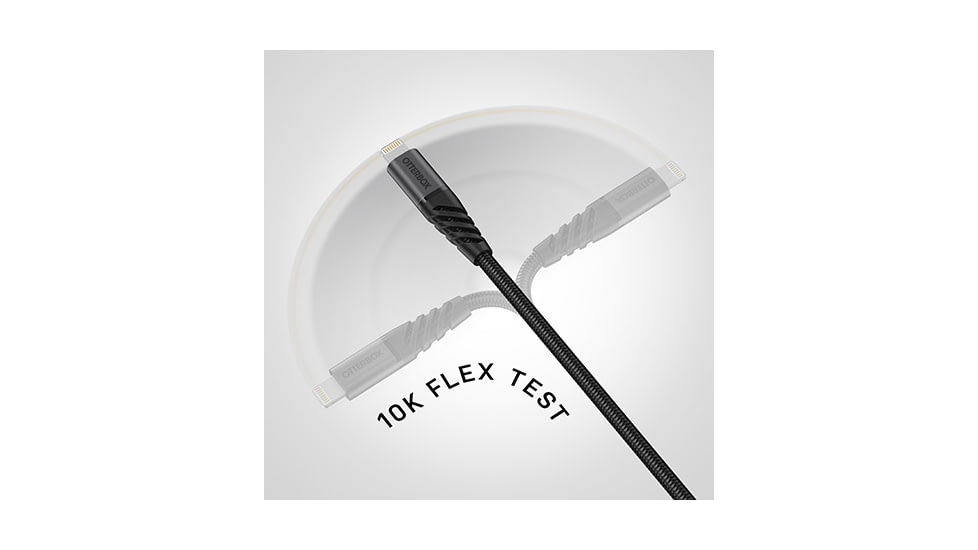 OtterBox Lightning to USB-A Cable 2m, Black/Ash, 78-52644