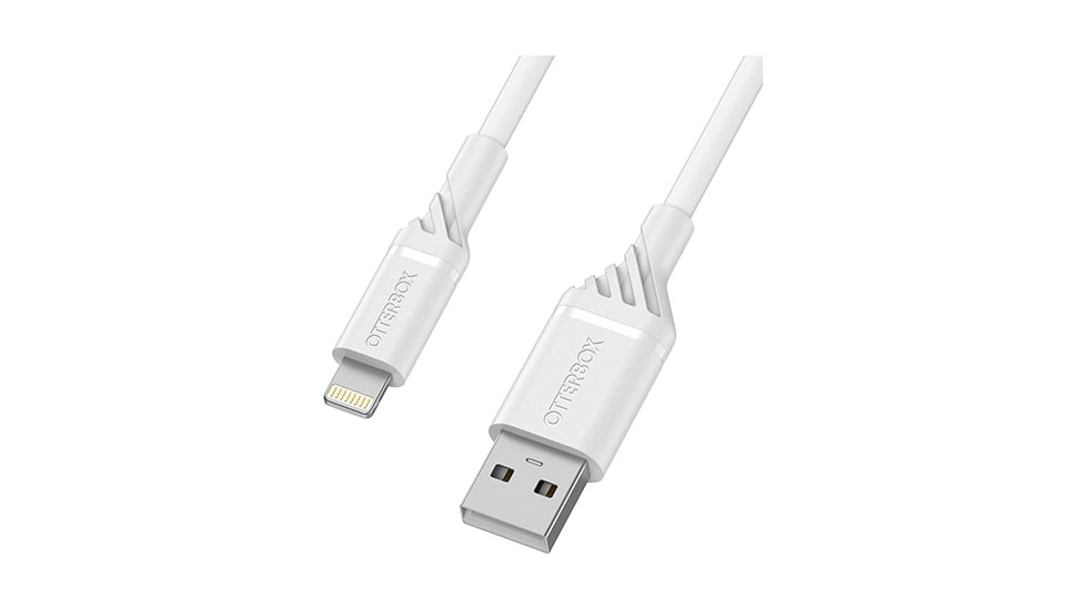 OtterBox Lightning to USB-A Car Charging Kit Standard 1m, White/Nimbus Cloud, 78-52698