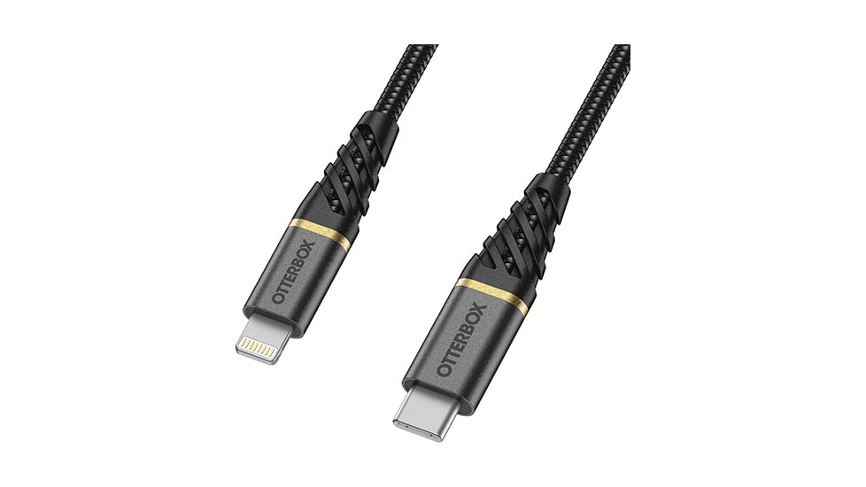 OtterBox Lightning to USB-C Fast Charge Cable 2m, Black/Ash/Space Sand, 78-52655