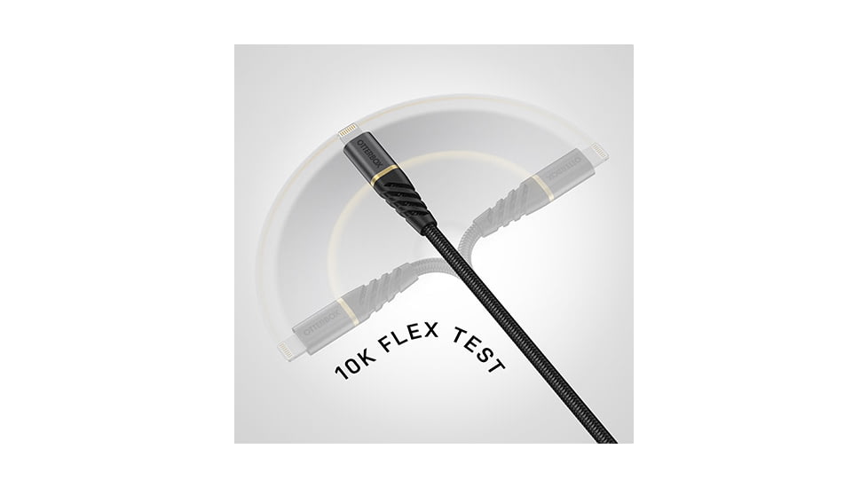 OtterBox Lightning to USB-C Fast Charge Cable 2m, Black/Ash/Space Sand, 78-52655