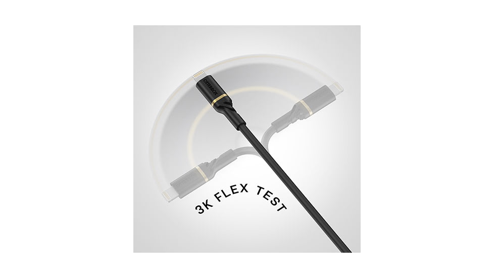 OtterBox Lightning to USB-C Fast Charge Cable 2m, Black/Space Sand, 78-52647