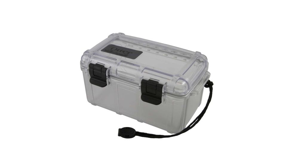 OtterBox 2500 Waterproof Storabe Box w/Lanyard, 6.8x4.5x3.6in Exterior - Clear 2500 01