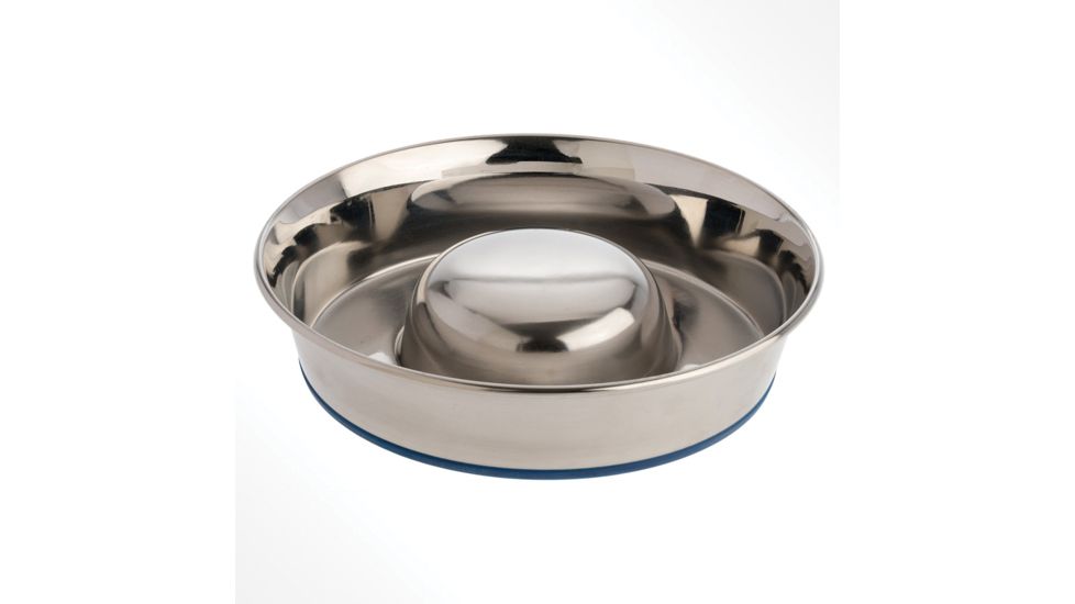 Ourpets Op Ss Slow Feed Bowl Lg 8 Cups 2040010302