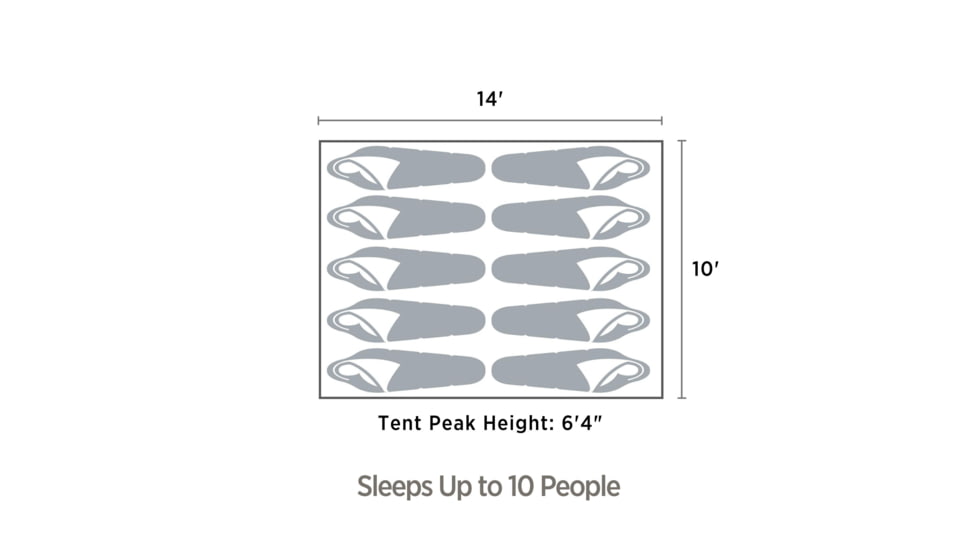Outbound 10-Person 3-Season Instant Pop-Up Dome Tent w/ Carry Bag and Rainfly, CTI0763241