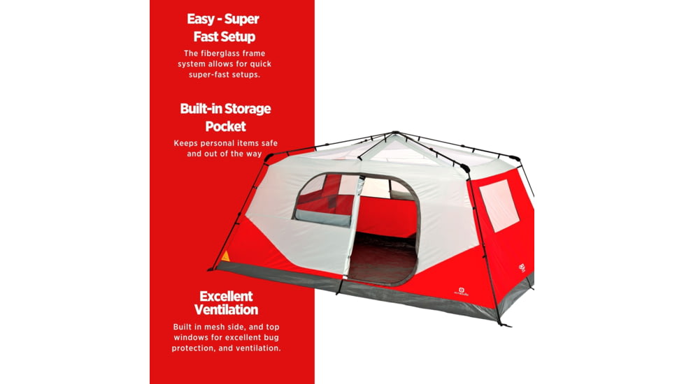 Outbound 10-Person 3-Season Instant Pop-Up Dome Tent w/ Carry Bag and Rainfly, CTI0763241
