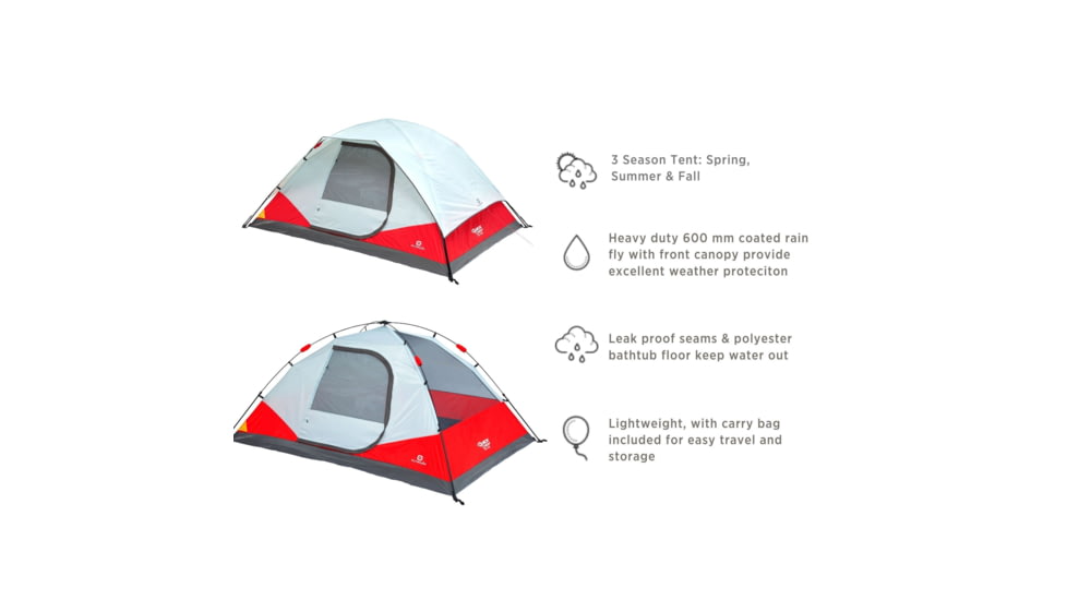 Outbound 5-Person 3-Season Instant Pop-Up Dome Tent w/ Carry Bag and Rainfly, CTI0763238