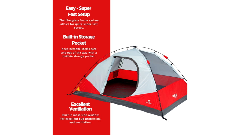 Outbound 5-Person 3-Season Instant Pop-Up Dome Tent w/ Carry Bag and Rainfly, CTI0763238