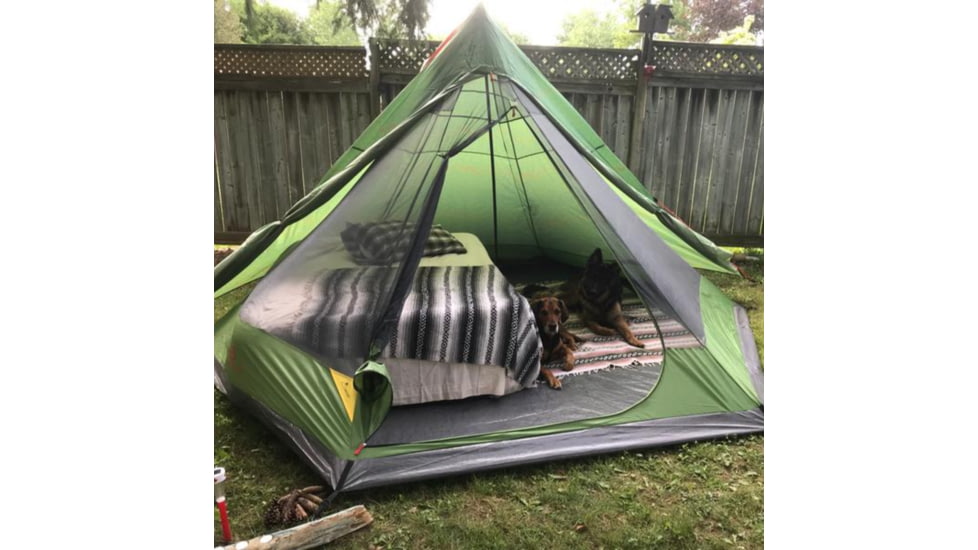 Outbound 6-Person 2-Season Backyard Festival Tent w/ Carry Bag and Rainfly, Green, CTI3996508