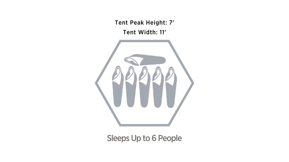 Outbound 6-Person 2-Season Backyard Festival Tent w/ Carry Bag and Rainfly, Green, CTI3996508