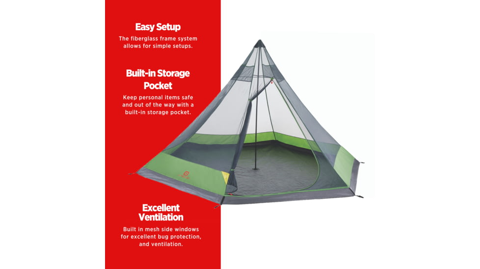 Outbound 6-Person 2-Season Backyard Festival Tent w/ Carry Bag and Rainfly, Green, CTI3996508