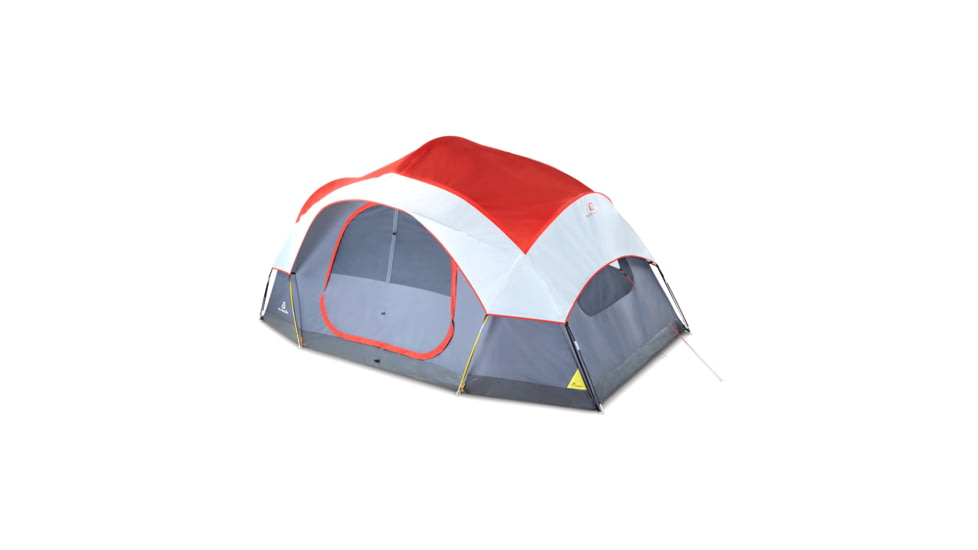 Outbound 8-Person 3-Season 2-Room Lightweight Dome Tent w/ Carry Bag and Rainfly, Red, CTI0765454