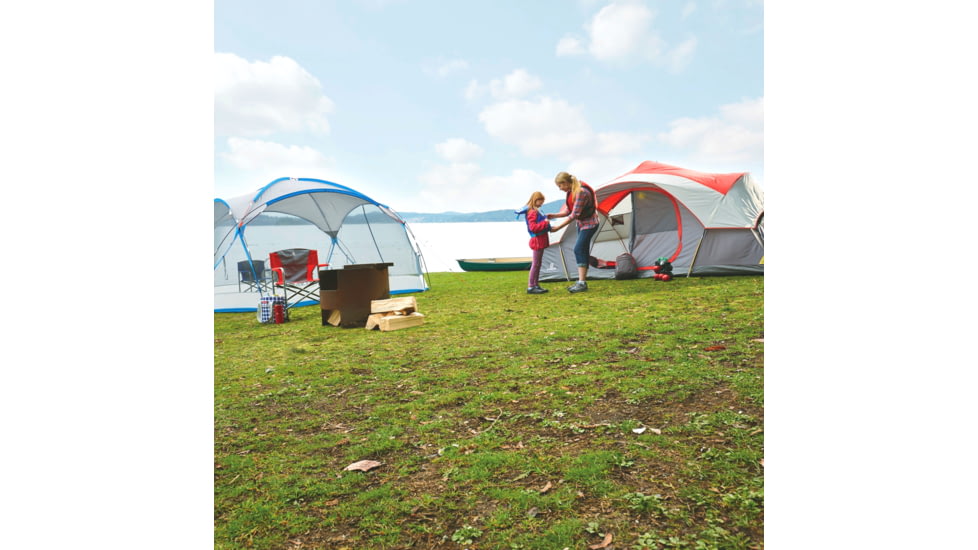 Outbound 8-Person 3-Season 2-Room Lightweight Dome Tent w/ Carry Bag and Rainfly, Red, CTI0765454